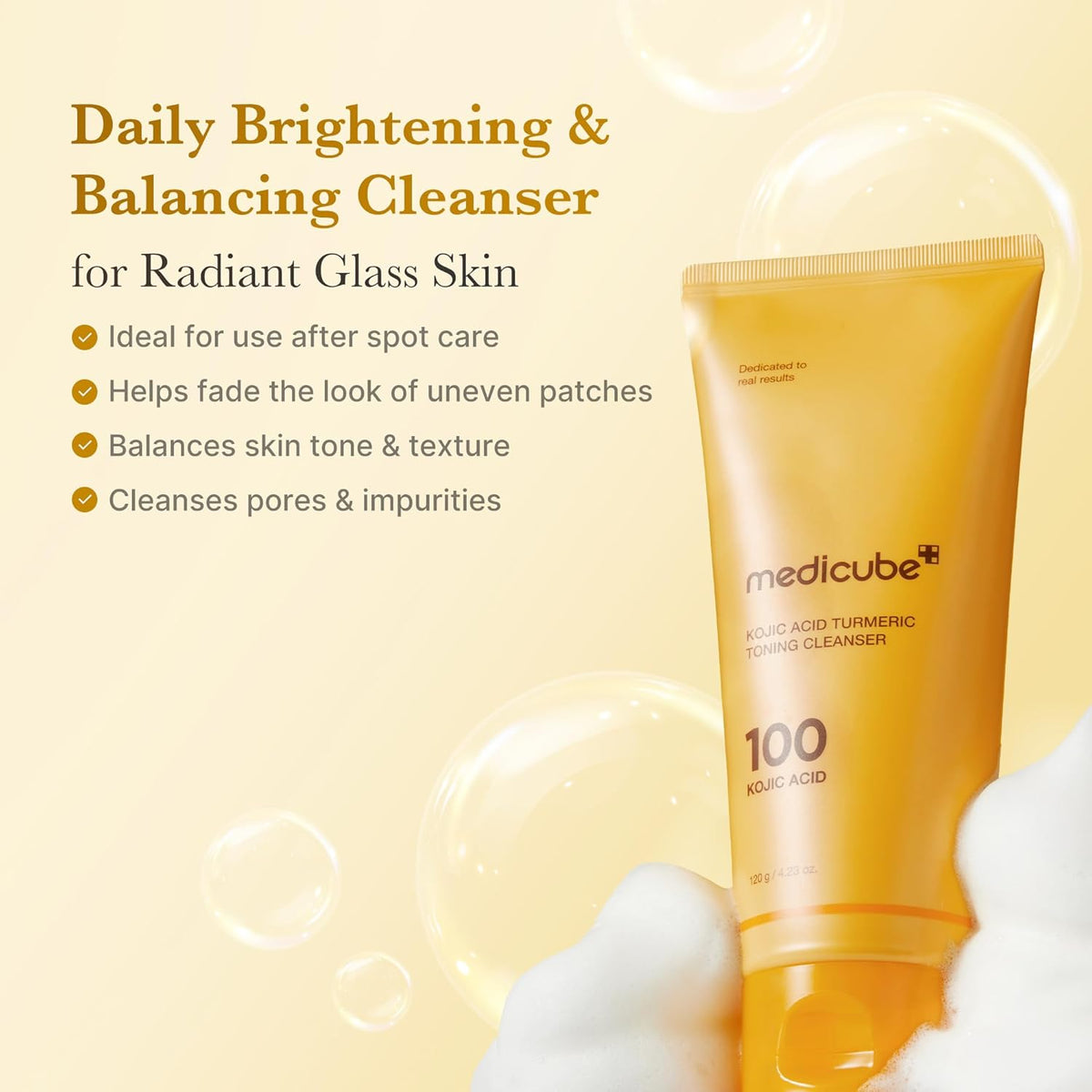 Medicube Kojic Acid Turmeric Toning Cleanser (120g)
