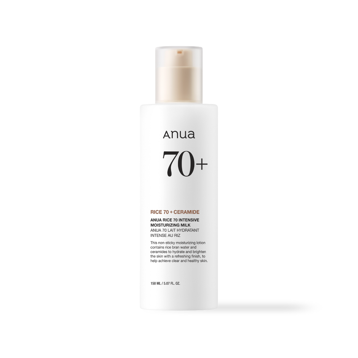 Anua Rice 70 Intensive Moisturizing Milk 150ml hydrating facial moisturizer bottle