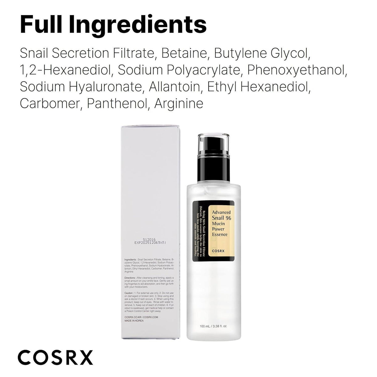 COSRX Advanced Snail 96 Mucin Power Essence 100ml hydrating facial essence