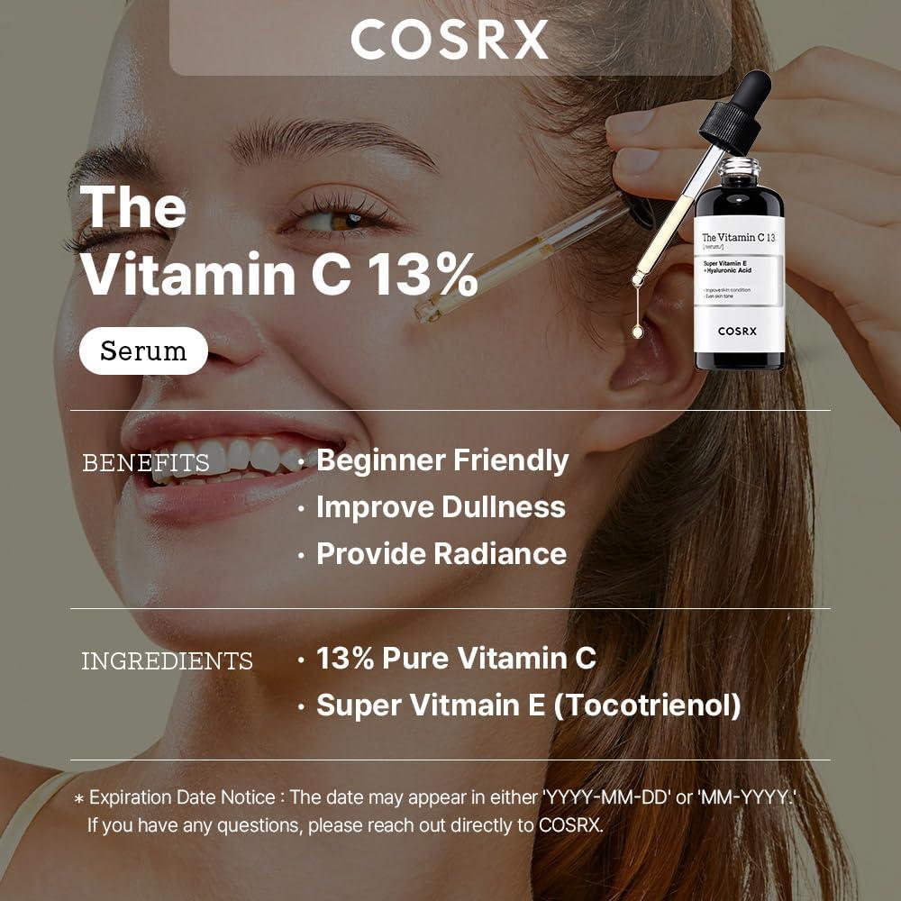 COSRX The Vitamin C 13 Serum 20ml dropper bottle and packaging