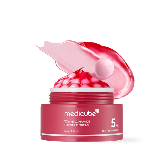 Medicube TXA Niacinamide Capsule Cream 55g jar and packaging