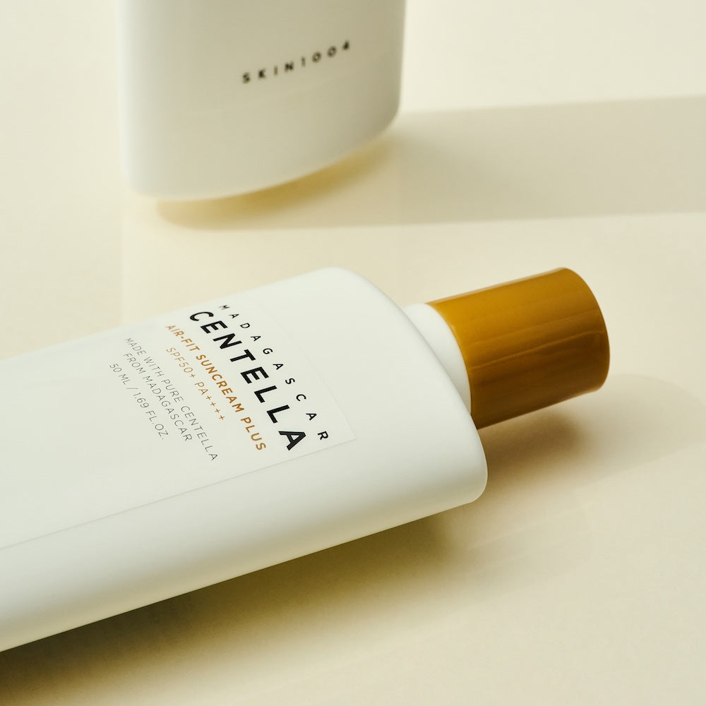 SKIN1004 Madagascar Centella Air-Fit Suncream Plus SPF50+ PA++++ (50ml) sunscreen tube on a white background