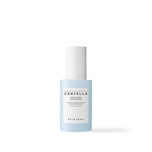 SKIN1004 Madagascar Centella Hyalu-Cica Blue Serum 50ml facial serum bottle on a white background
