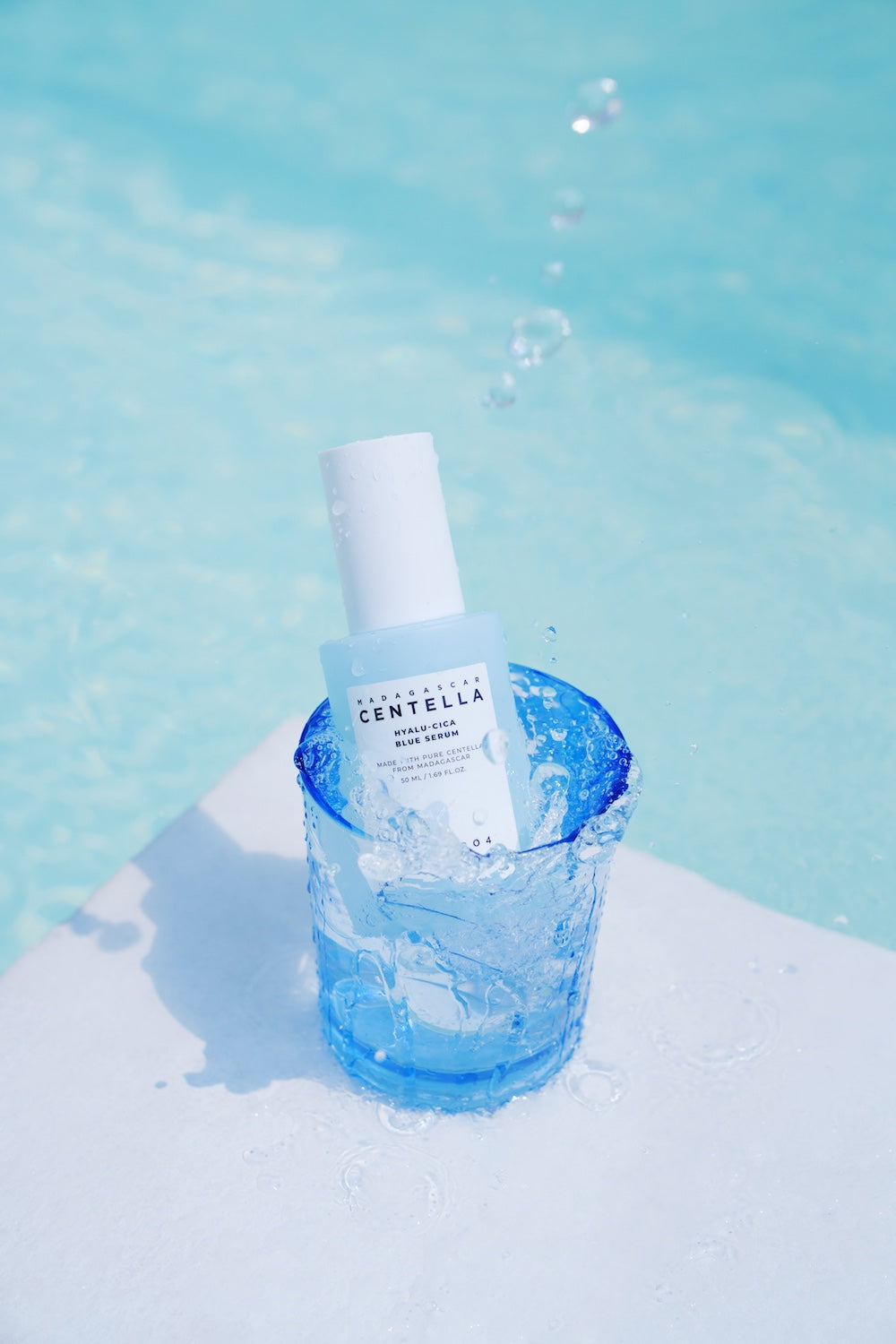 SKIN1004 Madagascar Centella Hyalu-Cica Blue Serum 50ml facial serum bottle on a white background