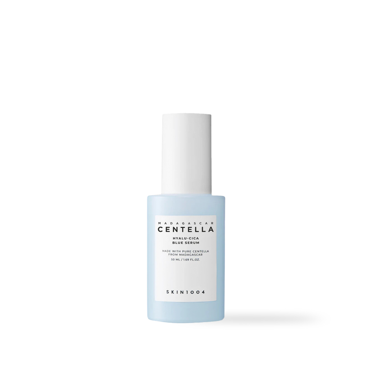 SKIN1004 Madagascar Centella Hyalu-Cica Blue Serum 50ml facial serum bottle on a white background