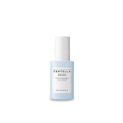 SKIN1004 Madagascar Centella Hyalu-Cica Blue Serum 50ml facial serum bottle on a white background